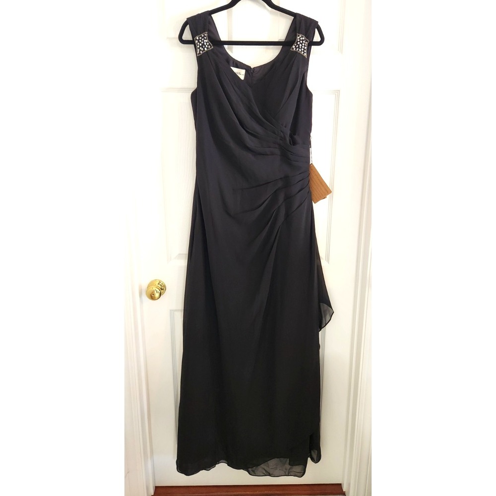 Light in the Box Black Lined Evening Formal Sleeveless Rhinestones Size 14 NWT